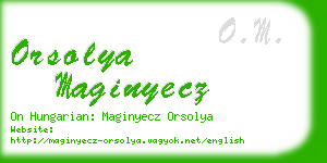 orsolya maginyecz business card
